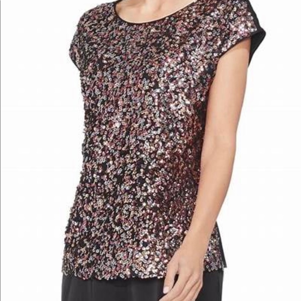 NWT Vince Camuto Women’s Sequin Knit Top Small - Picture 7 of 7
